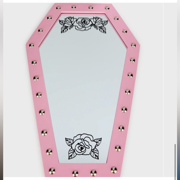 Dolls Kill Other - DOLLS KILL LARGE PINK STUDDED COFFIN WALL MIRROR~BRAND NEW IN ORIGINAL PACKAGING